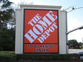 Lee Designs installs Home Depot signs for Atlas Signs in SW Florida