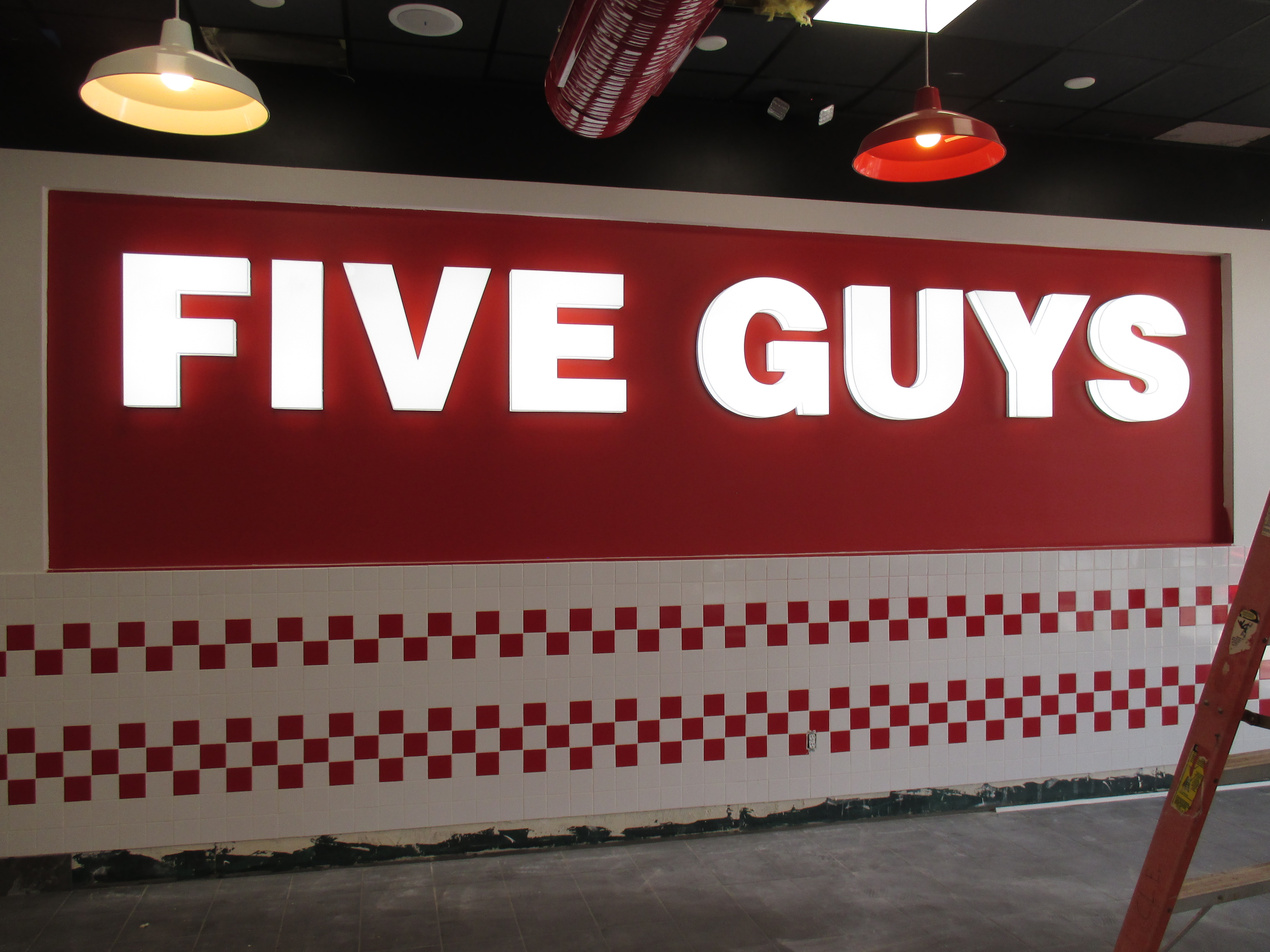 Five Guys (franchise) int lit channel letters